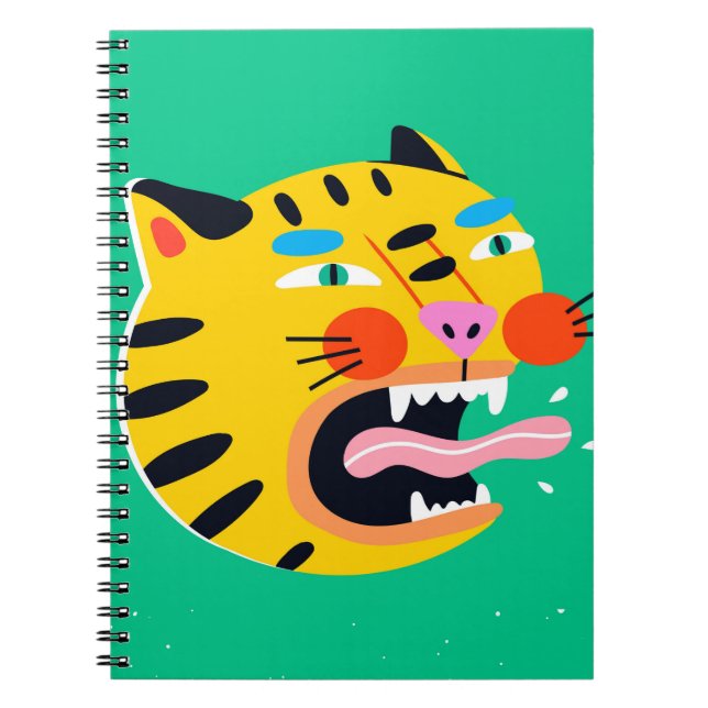 Abstract funny tiger notebook (Front)