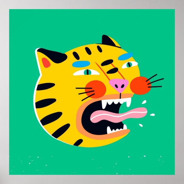 Abstract funny tiger poster (Front)