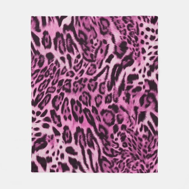 abstract furry leopard skin pattern fleece blanket (Front)