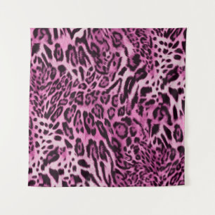 abstract furry leopard skin pattern tapestry