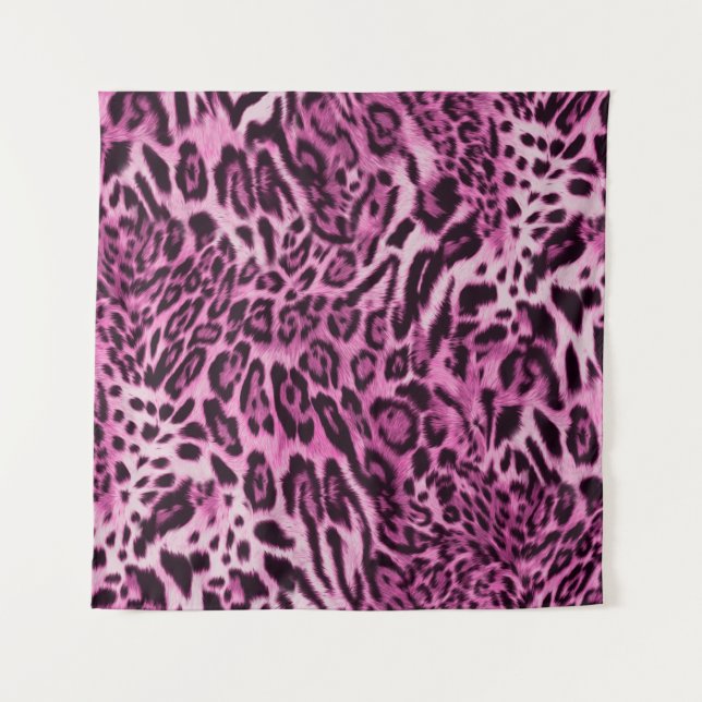 abstract furry leopard skin pattern tapestry (Front)