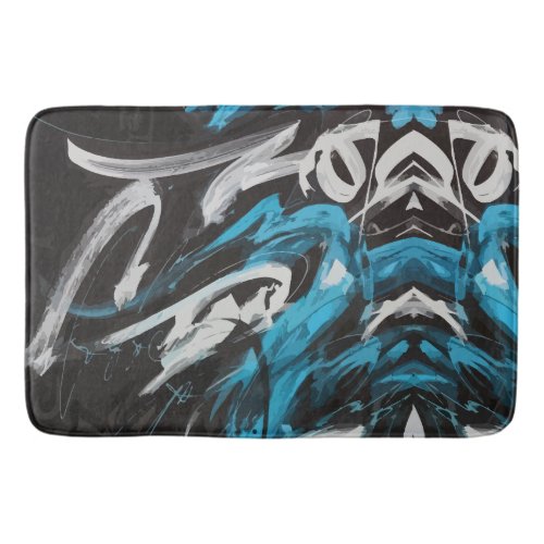 Abstract Fusion Color Splashes and Dynamic Lines Bath Mat