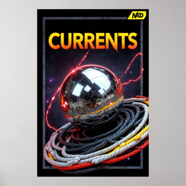 Abstract Futuristic Image of a Metallic Sphere Poster (Front)