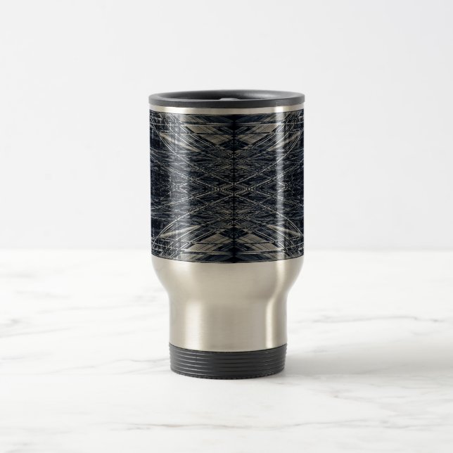 Abstract futuristic pattern travel mug (Center)