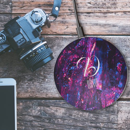 Abstract futuristic purple wireless charger 