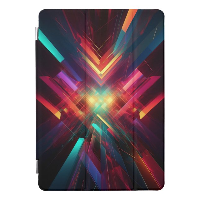 Abstract Futuristic Sci-Fi, Colorful Geometric iPad Pro Cover (Front)