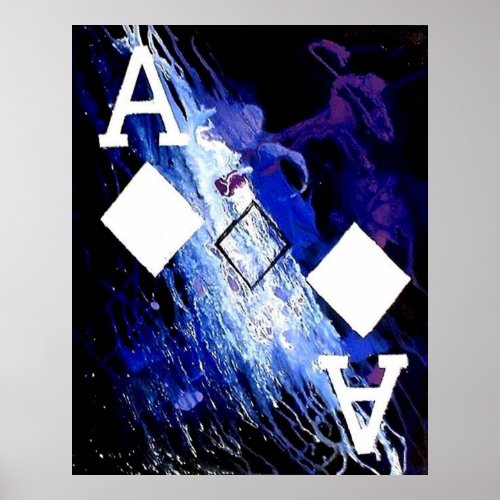 ABSTRACT GALAXY ACES OF DIAMONDS POSTER