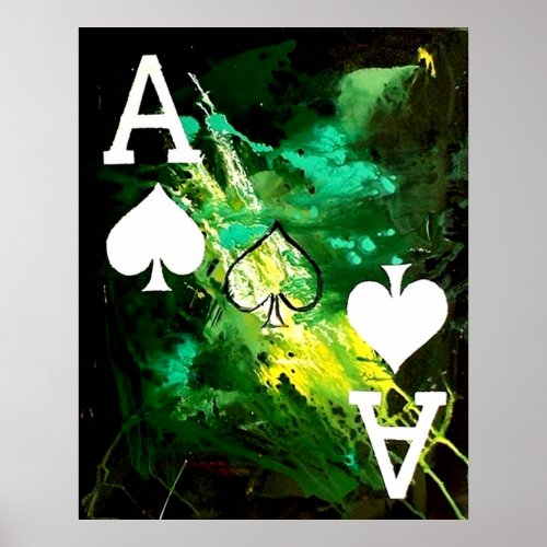 ABSTRACT GALAXY ACES OF SPADE POSTER