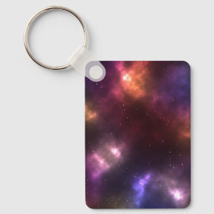  Abstract Galaxy Constellations Digital Art: II Keychain
