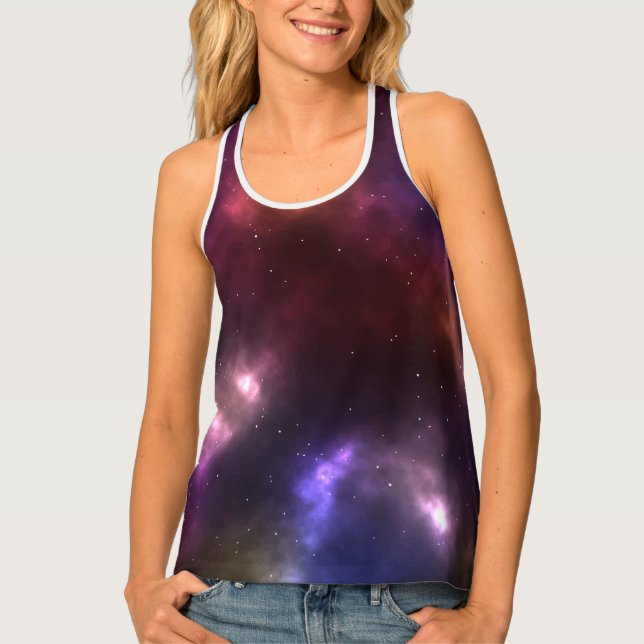 Abstract Galaxy Constellations Digital Art: II  Tank Top (Front)