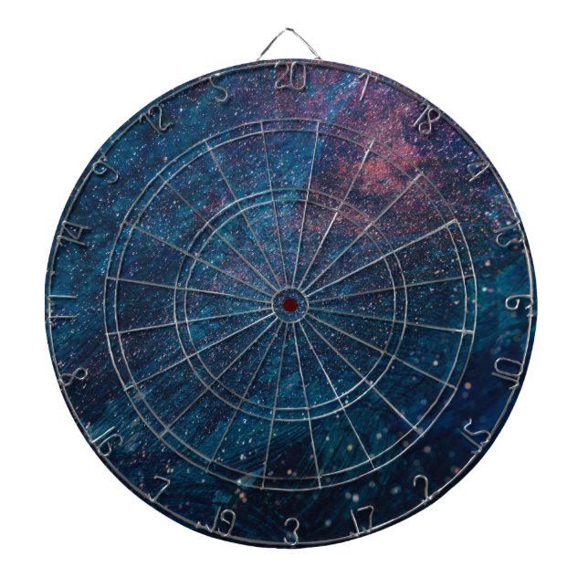 Abstract Galaxy Glitter Paint Pattern Dart Board (Front)