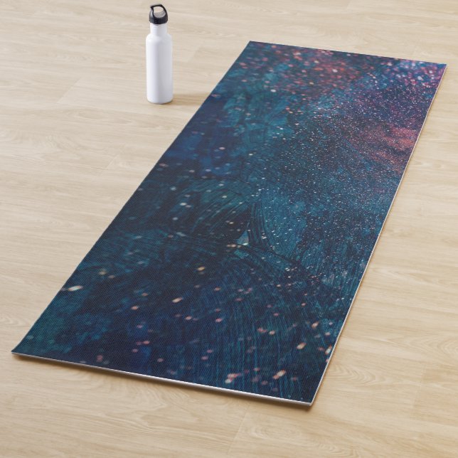 Abstract Galaxy Glitter Paint Pattern Yoga Mat (In Situ)