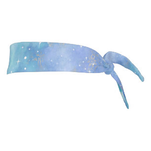 Abstract Galaxy Night Sky Psychedelic Blue Tie Headband