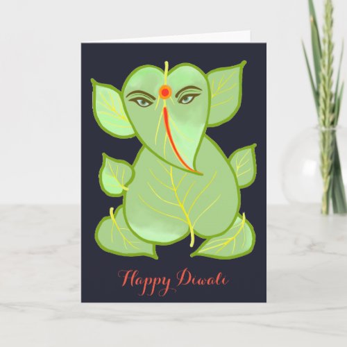 Abstract Ganesha Happy Diwali Greeting Card