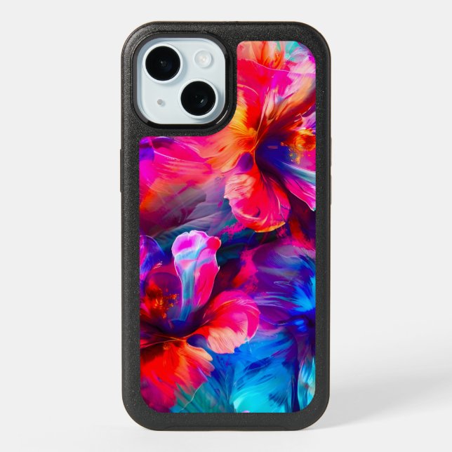 Abstract Garden Bloom iPhone 15 Case (Back)