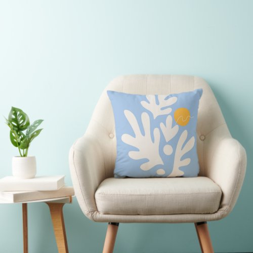 Abstract Garden Matisse Paper Cutouts Leaves Throw Pillow