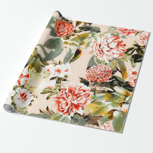 Abstract garden pattern wrapping paper