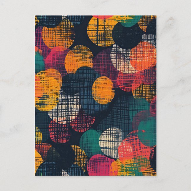 Abstract Gauze Fabric Circles Pattern Postcard (Front)