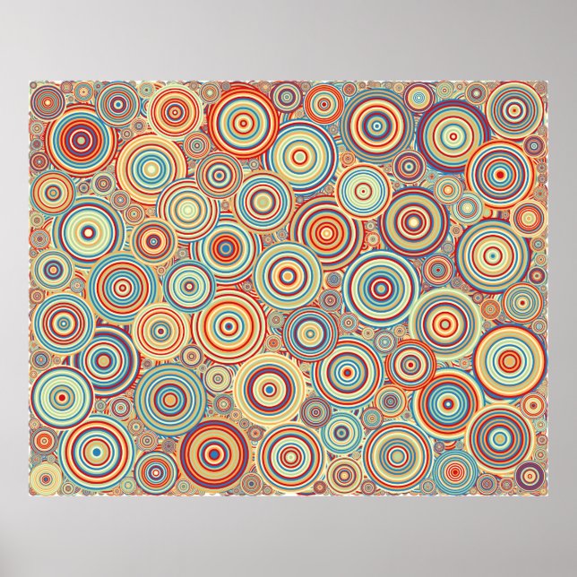 Abstract Generative Art color distributed circles  Poster (Front)