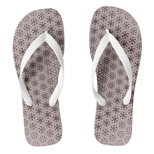 Abstract generative lacy pastel pink morph pattern flip flops
