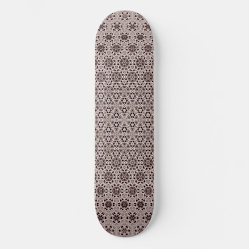 Abstract generative lacy pastel pink morph pattern skateboard