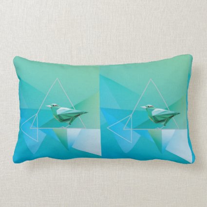 Abstract Geo Birds Lumbar Pillow