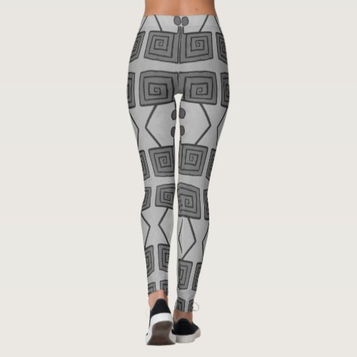Abstract Geo Black & White Leggings