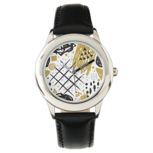Abstract Geo Gold Black 03 Watch