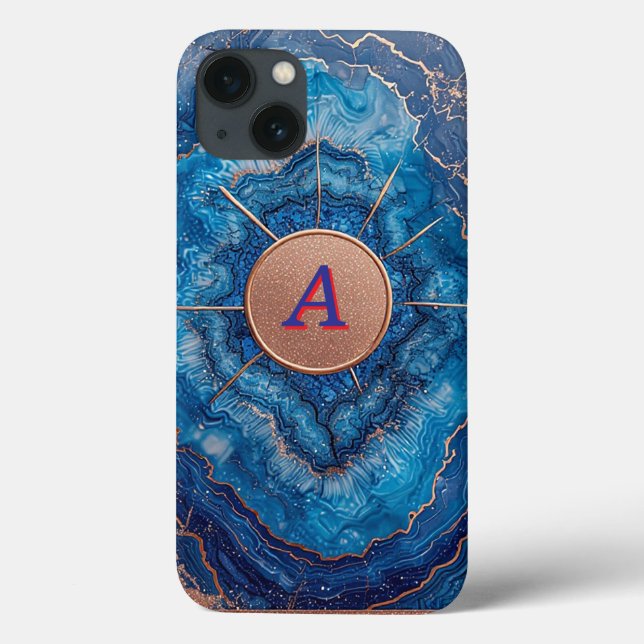 Abstract Geode Design With Rose Gold Accents Case-Mate iPhone Case (Back)