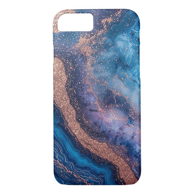 Abstract Geode Design With Rose Gold Accents Case-Mate iPhone Case (Back)