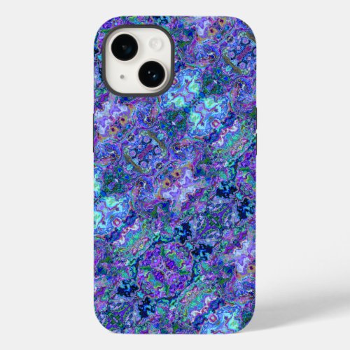 Abstract Geode Marbling in Peacock Colors Case_Mate iPhone 14 Case