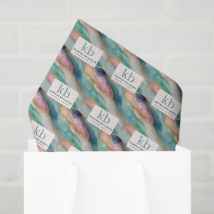 Abstract Geode Pattern Jewelry Business Logo Tissue Paper