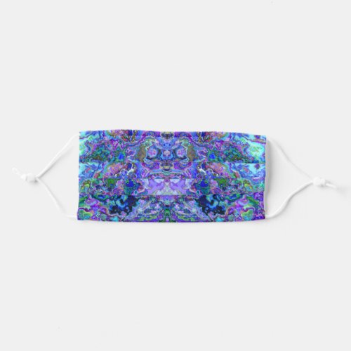 Abstract Geode Psychedelic Marbling in Jewel Tones Adult Cloth Face Mask