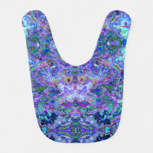 Abstract Geode Psychedelic Marbling in Jewel Tones Baby Bib