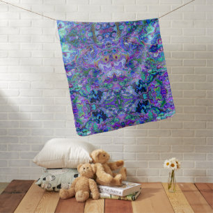 Abstract Geode Psychedelic Marbling in Jewel Tones Baby Blanket