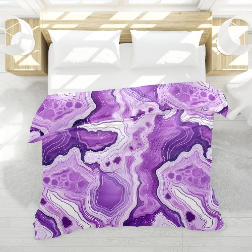Abstract Geode Purple Pattern Home Bedroom Decor Duvet Cover