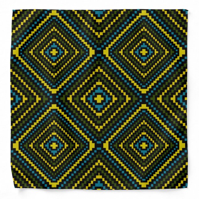 Abstract Geometric African Aztec Pattern Geometry Bandana (Front)