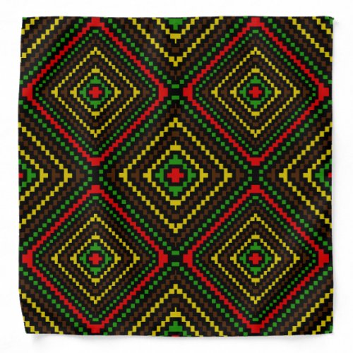 Abstract Geometric African Colors Pattern Geometry Bandana