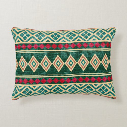 Abstract Geometric African Style Pattern Accent Pillow