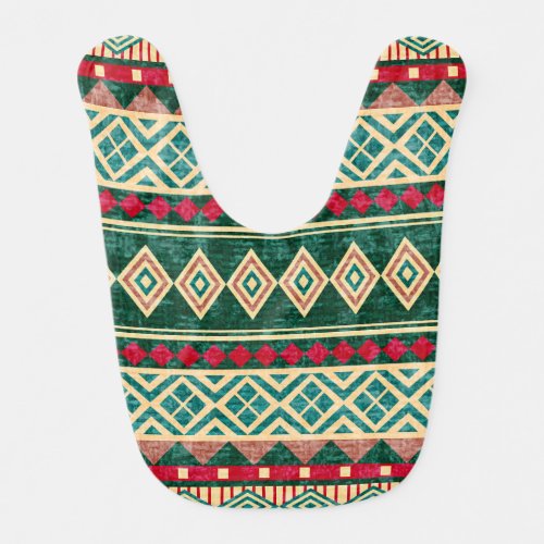 Abstract Geometric African Style Pattern Baby Bib