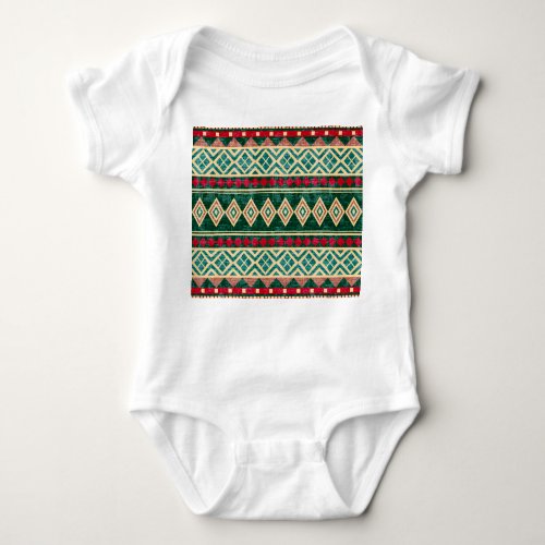 Abstract Geometric African Style Pattern Baby Bodysuit