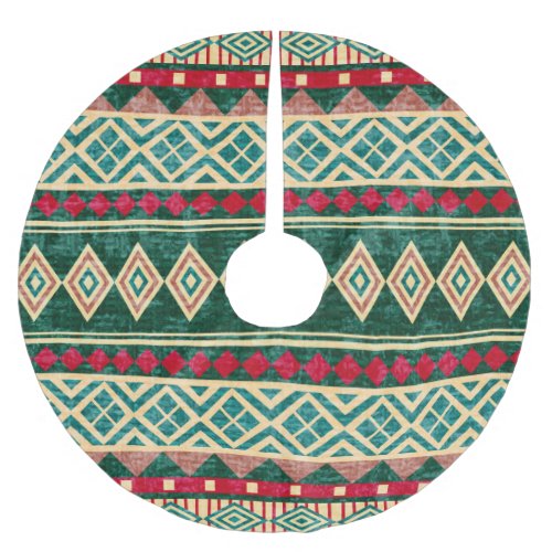 Abstract Geometric African Style Pattern Brushed Polyester Tree Skirt