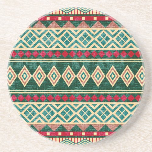 Abstract Geometric African Style Pattern Coaster