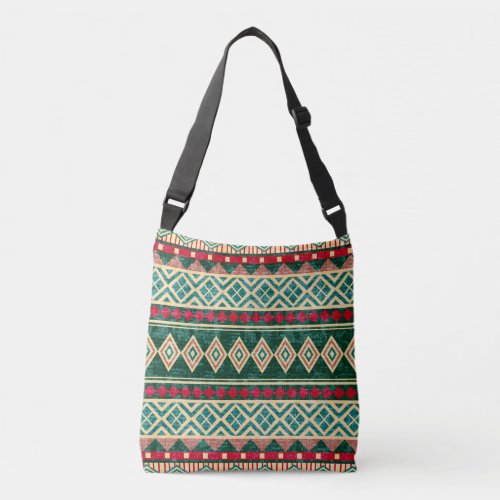Abstract Geometric African Style Pattern Crossbody Bag