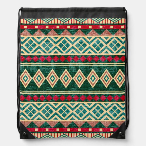 Abstract Geometric African Style Pattern Drawstring Bag