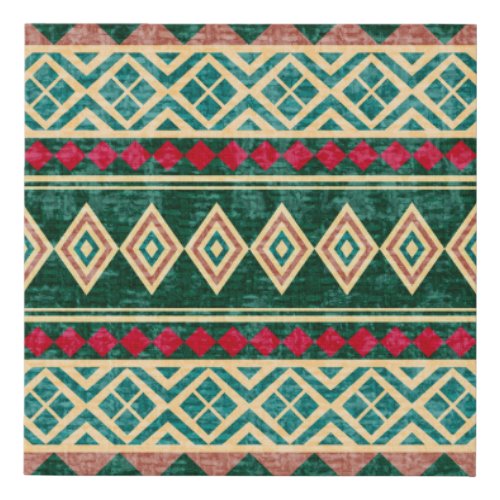 Abstract Geometric African Style Pattern Faux Canvas Print