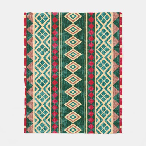 Abstract Geometric African Style Pattern Fleece Blanket