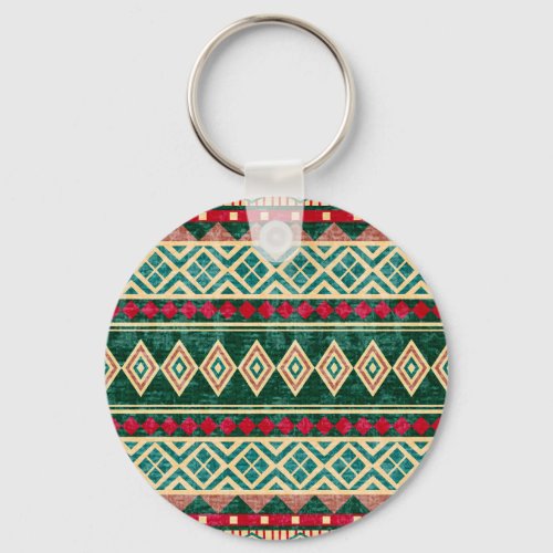 Abstract Geometric African Style Pattern Keychain