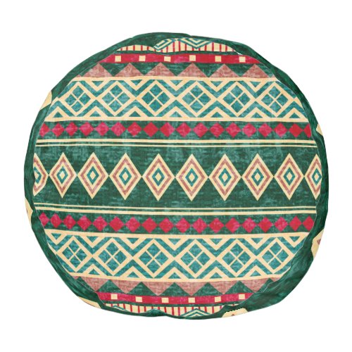 Abstract Geometric African Style Pattern Pouf