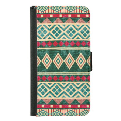 Abstract Geometric African Style Pattern Samsung Galaxy S5 Wallet Case